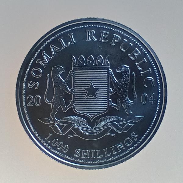 Somalia Elefant 1 Unze Silber 2004 stgl